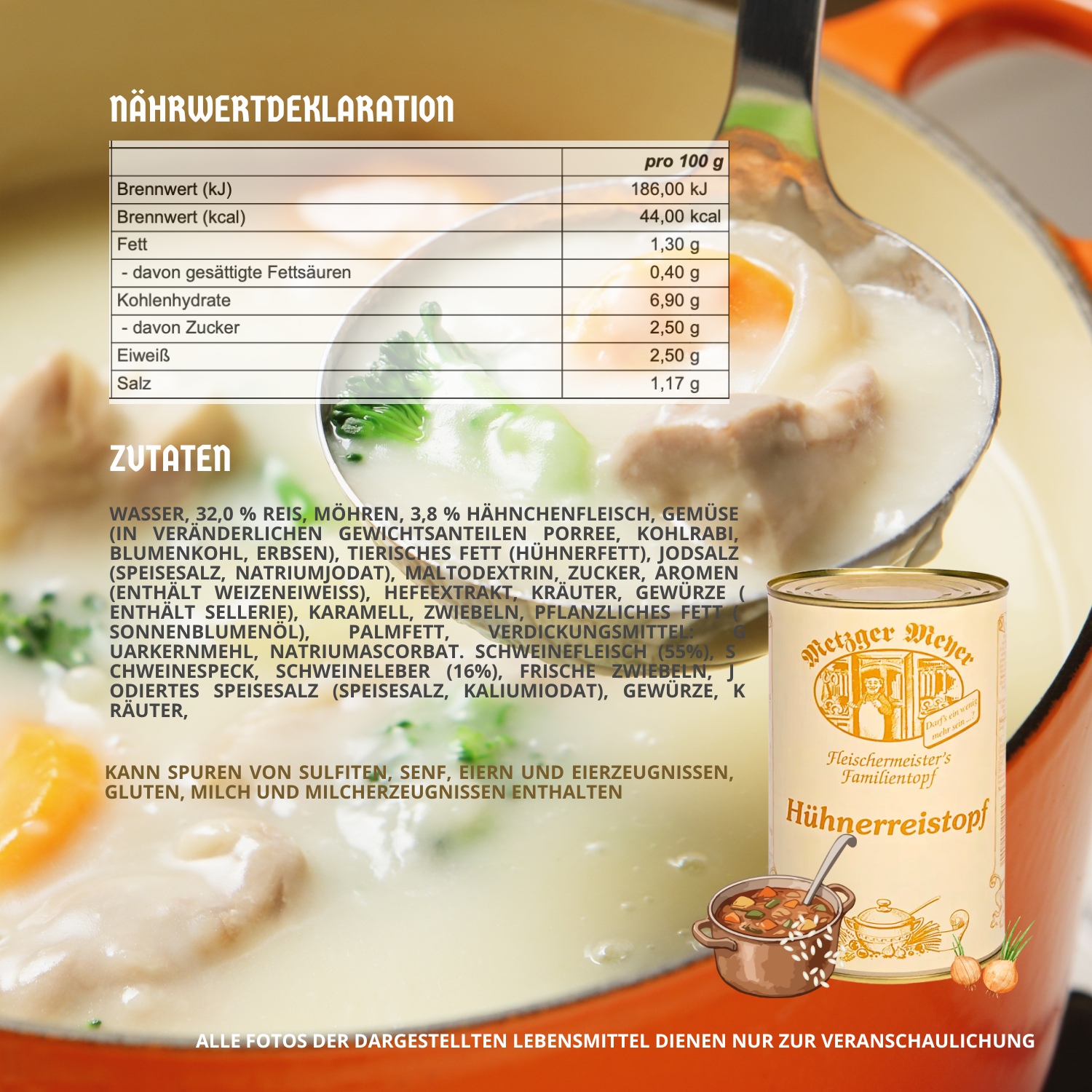 Metzger Meyer Hühnerreistopf 6 x 1,2L