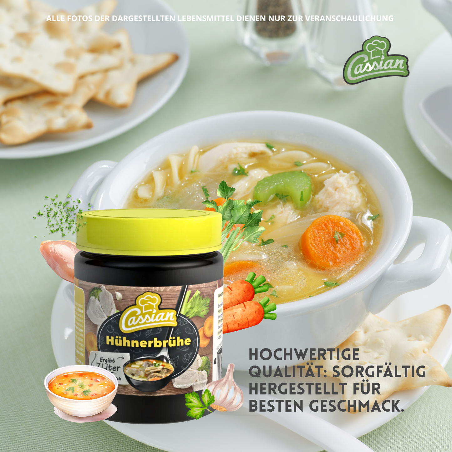 CASSIAN Klare Hühnerbrühe 10 x 140g