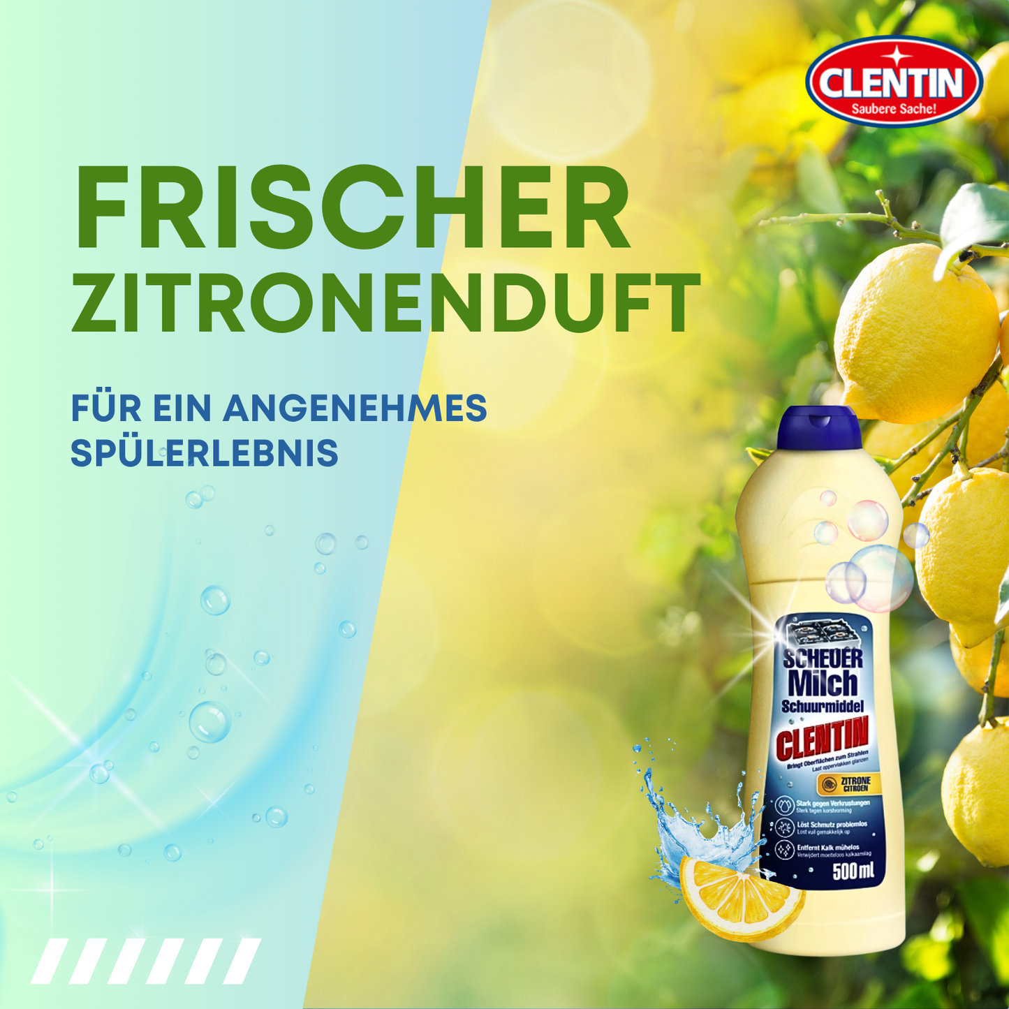 CLENTIN Scheuermilch Zitrone 12 x 500ml