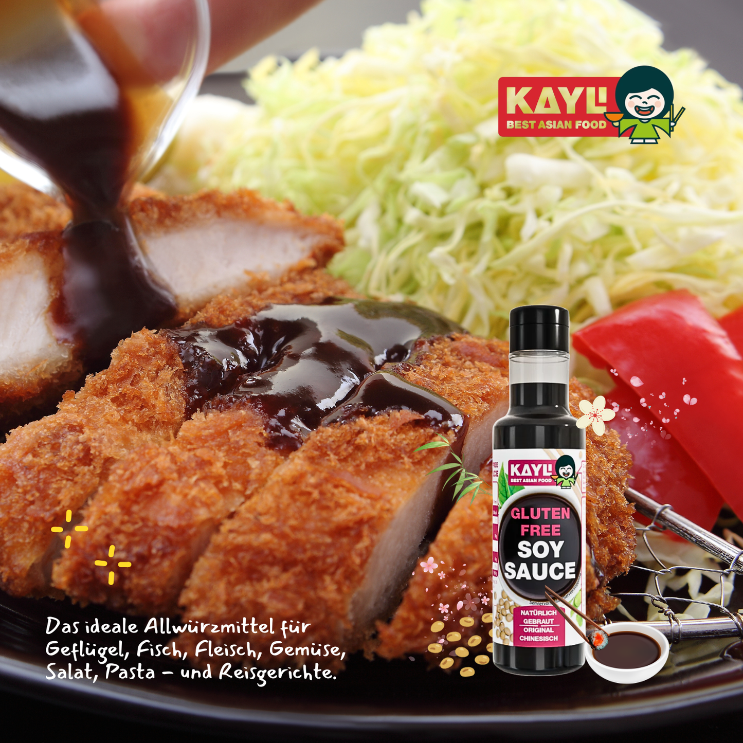 KAY LI Sojasauce glutenfrei 12 x 150ml - Authentische Aromen aus Asien