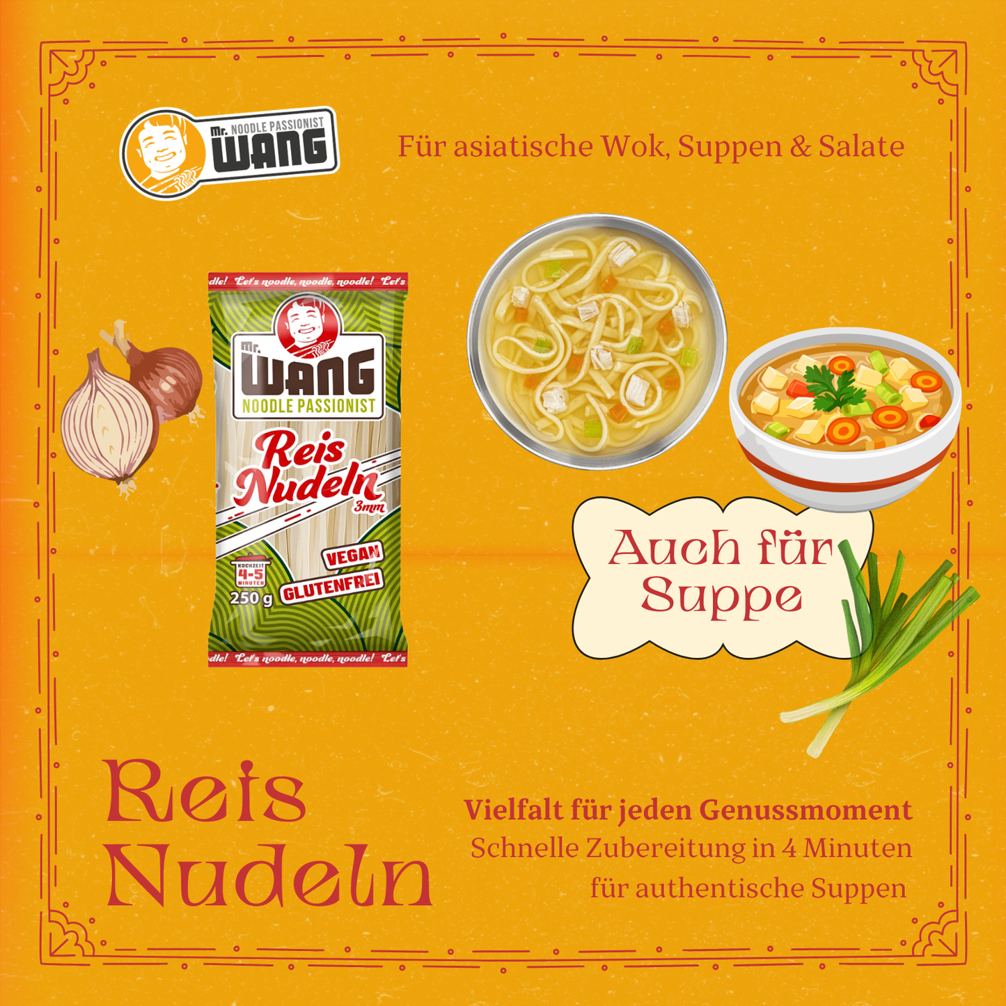 MR Wang Reisnudeln 250g Vegan, glutenfrei