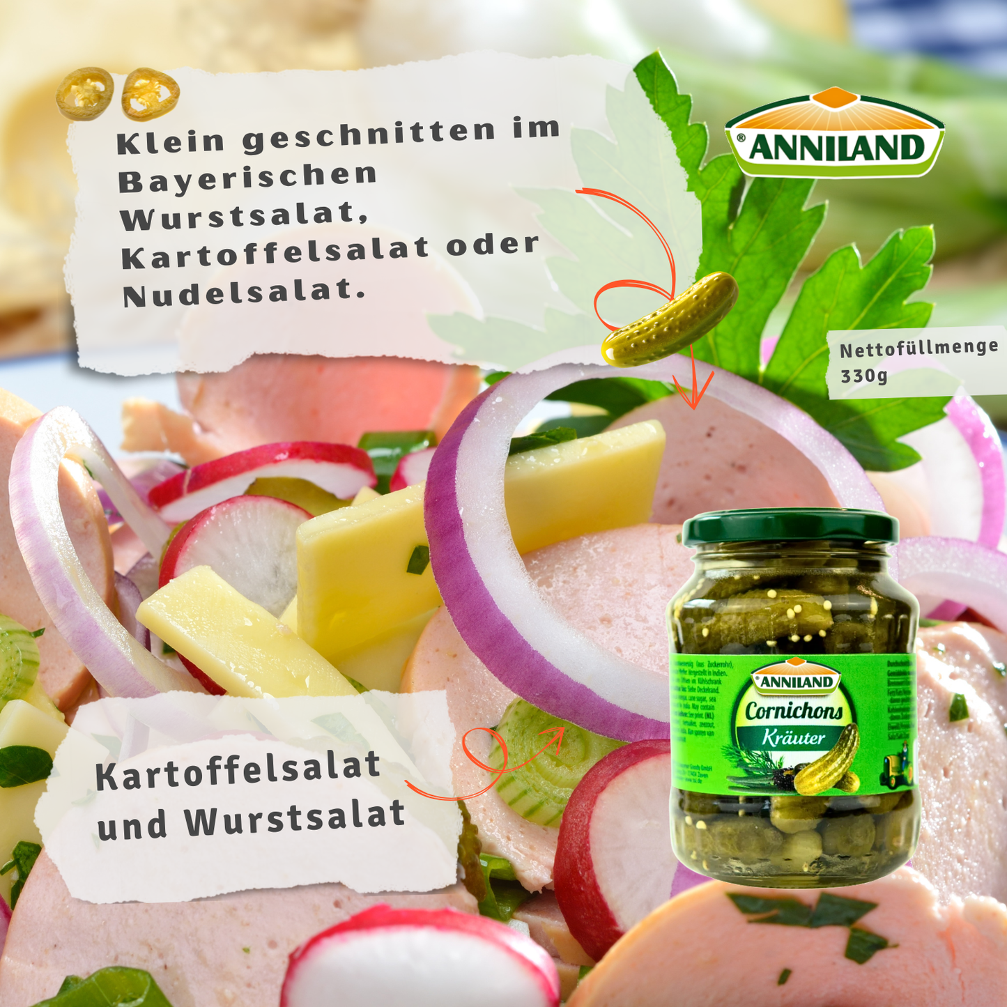 ANNILAND Cornichons Kräuter 330g