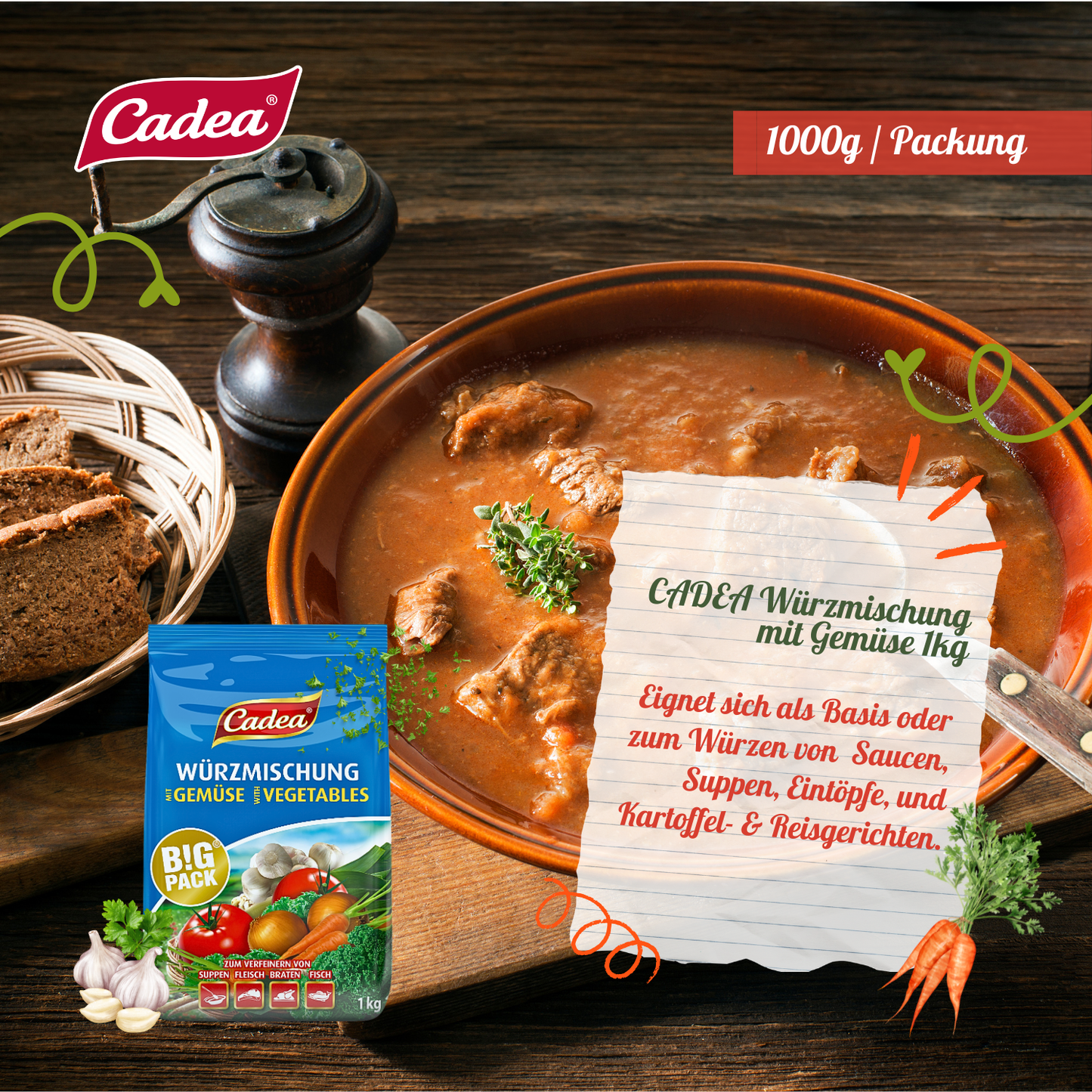 CADEA Würzmischung mit Gemüse 5 x 1kg
