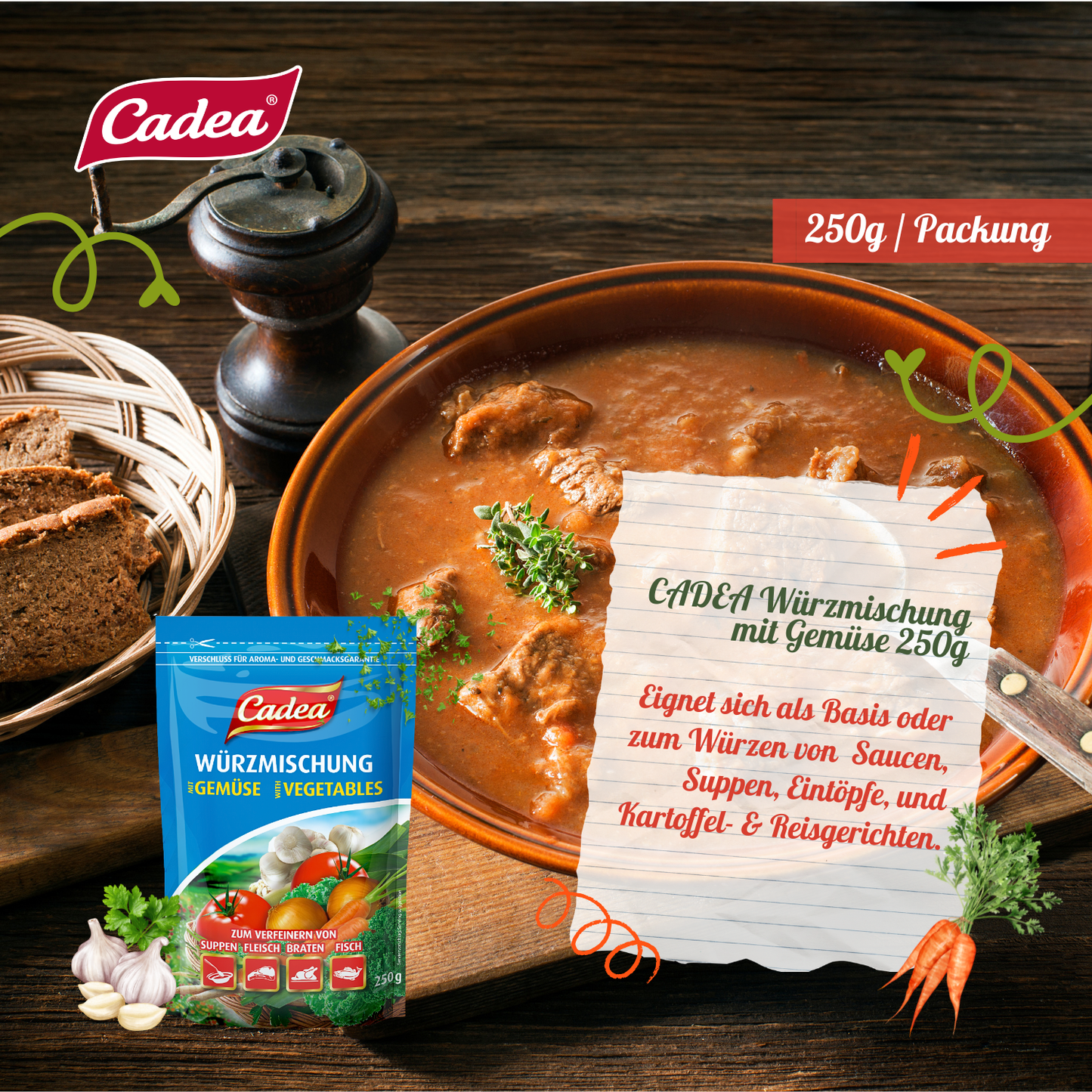 CADEA Würzmischung mit Gemüse 5 x 250g