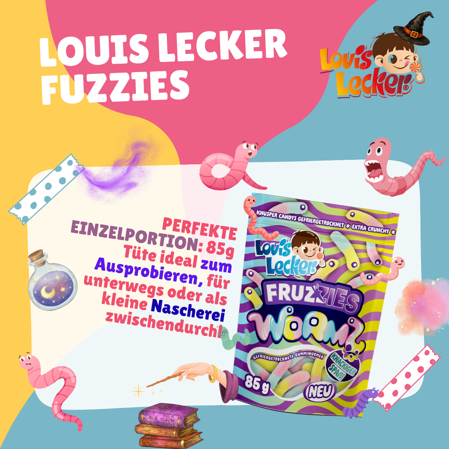 LOUIS LECKER Gefriergetrocknete Würmer 85g