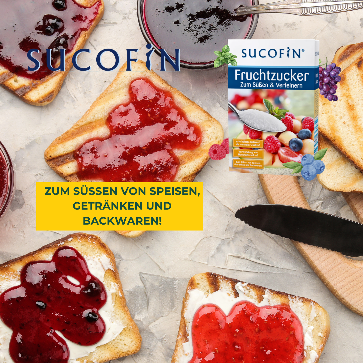 SUCOFIN Fruchtzucker 500g Frucht Zucker