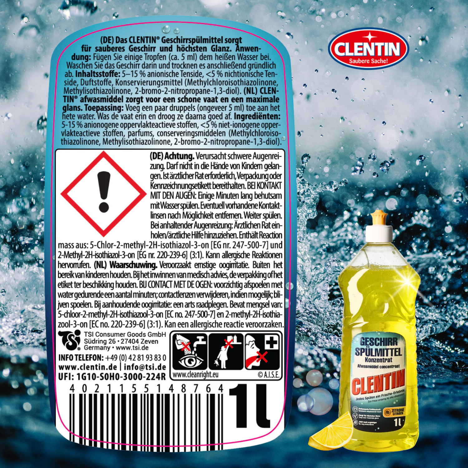 CLENTIN Spülmittel Zitrone 1000ml