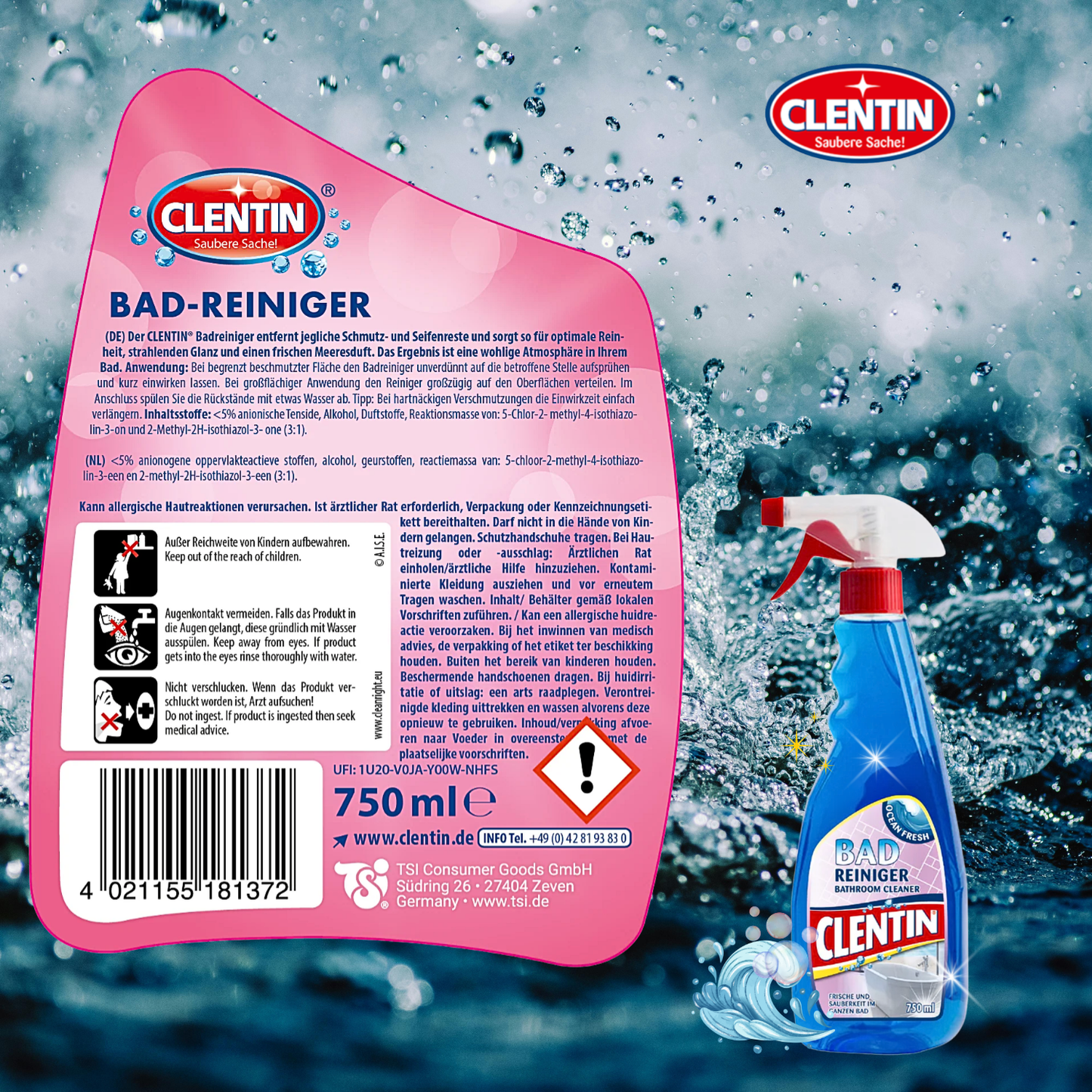 CLENTIN Badreiniger 750ml