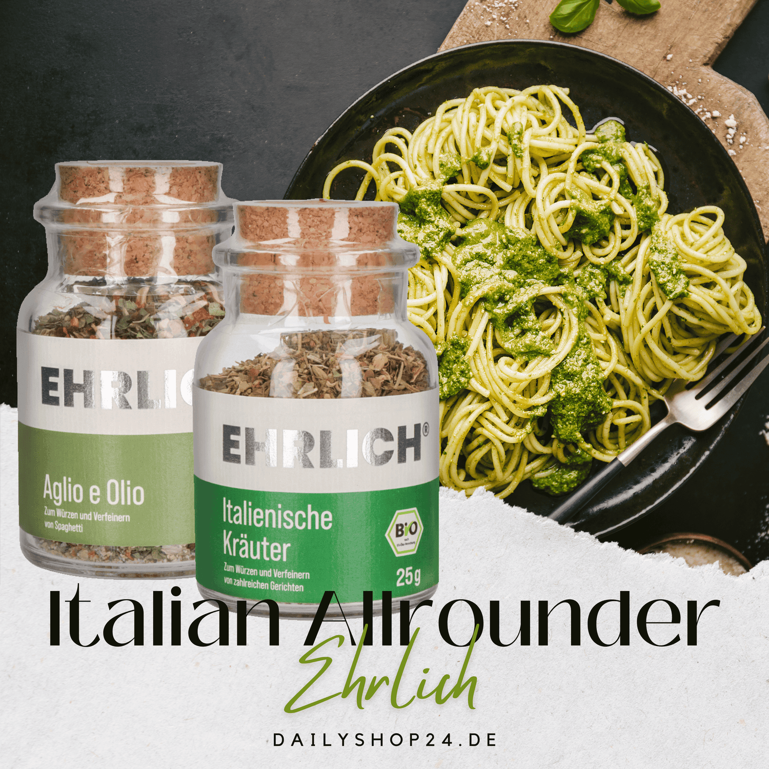 Jetzt die Bio-Gewürze für italienisches Essen von EHRLICH entdecken!
