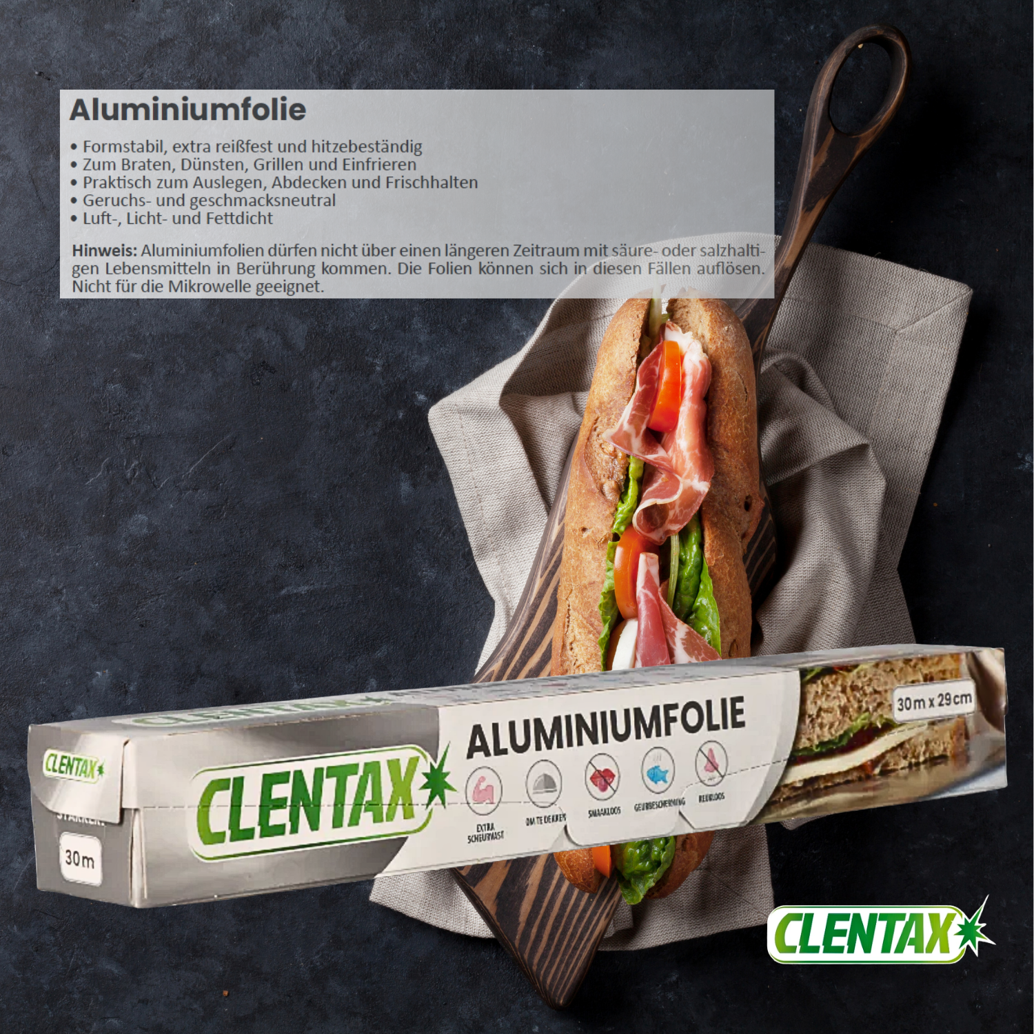 CLENTAX Alufolie 24 x 30m