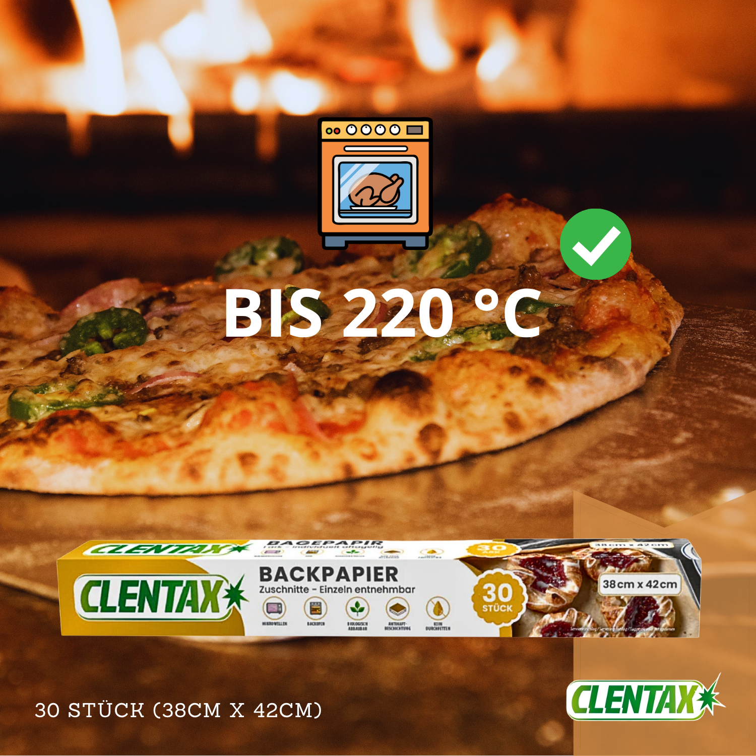 CLENTAX Backpapier Zuschnitte 30 St