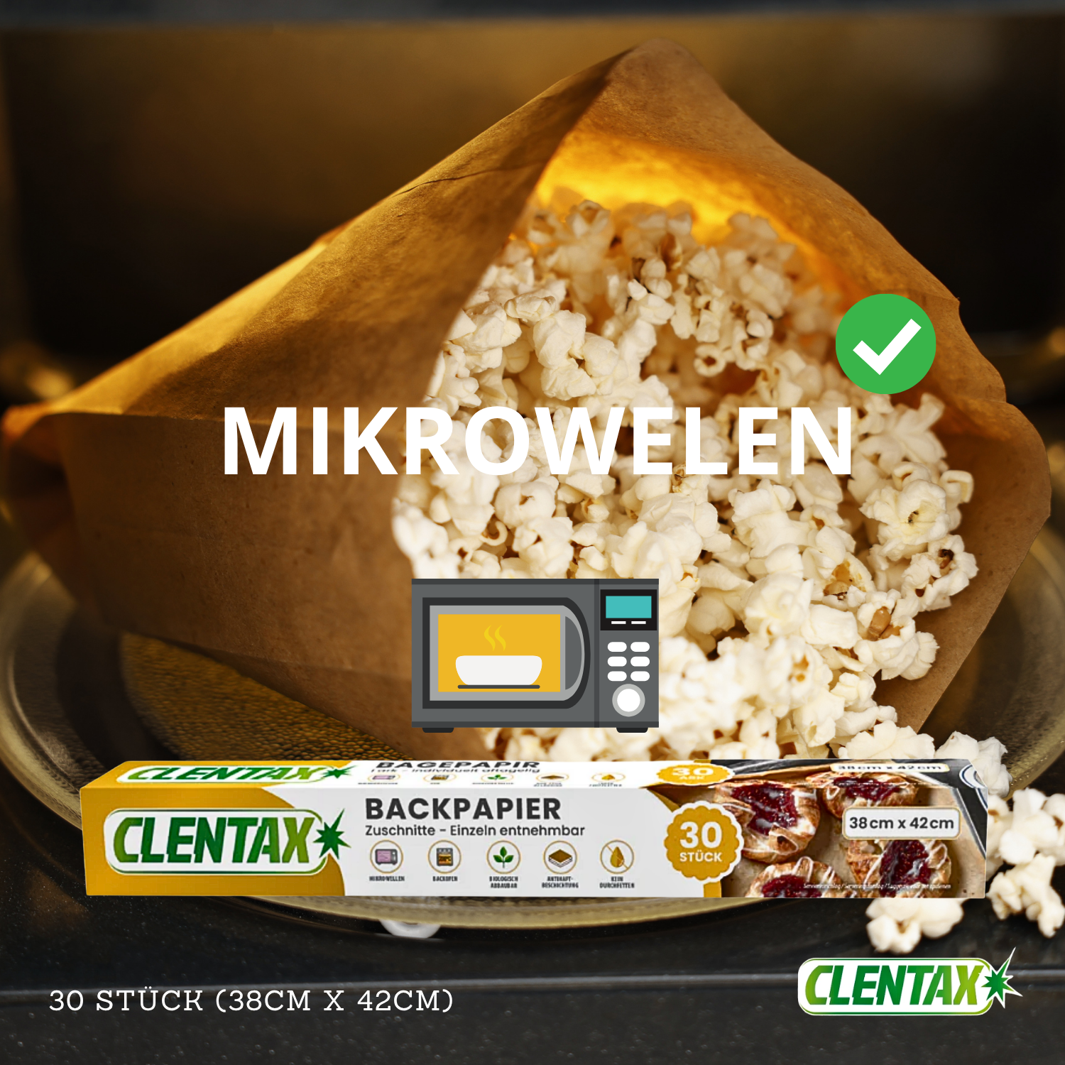 CLENTAX Backpapier Zuschnitte 24 x 30 St