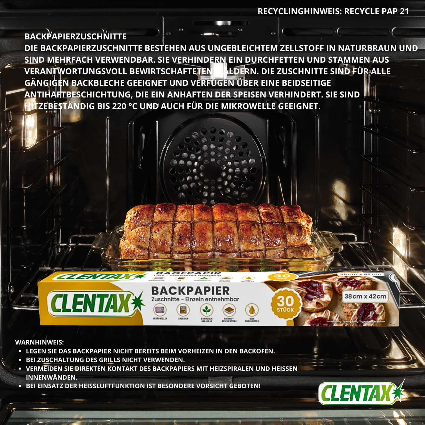 CLENTAX Backpapier Zuschnitte 30 St