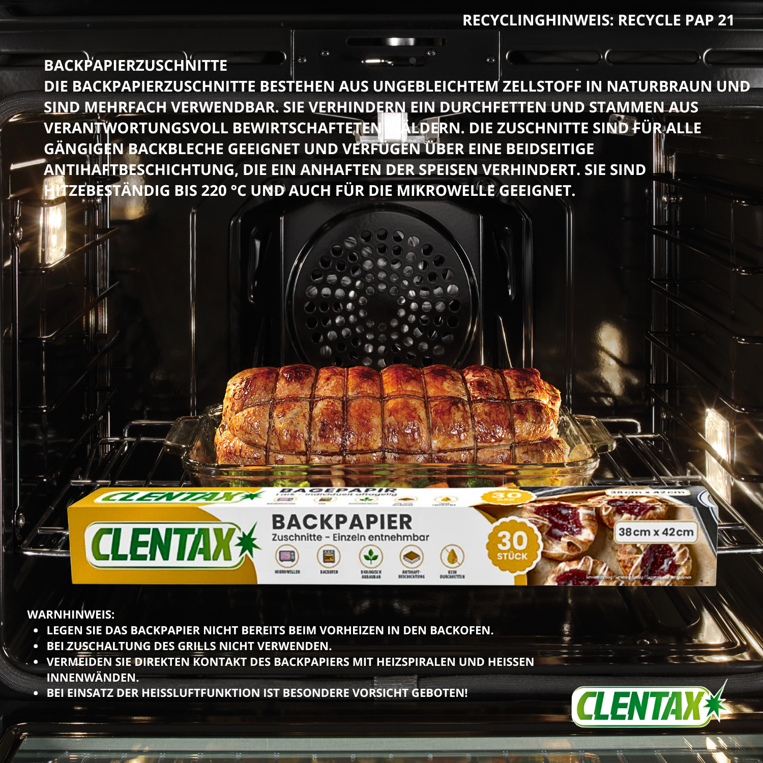 CLENTAX Backpapier Zuschnitte 24 x 30 St