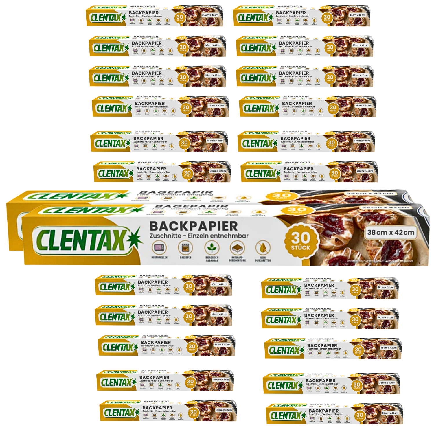 CLENTAX Backpapier Zuschnitte 24 x 30 St - Vorteilspack – Dailyshop24.de