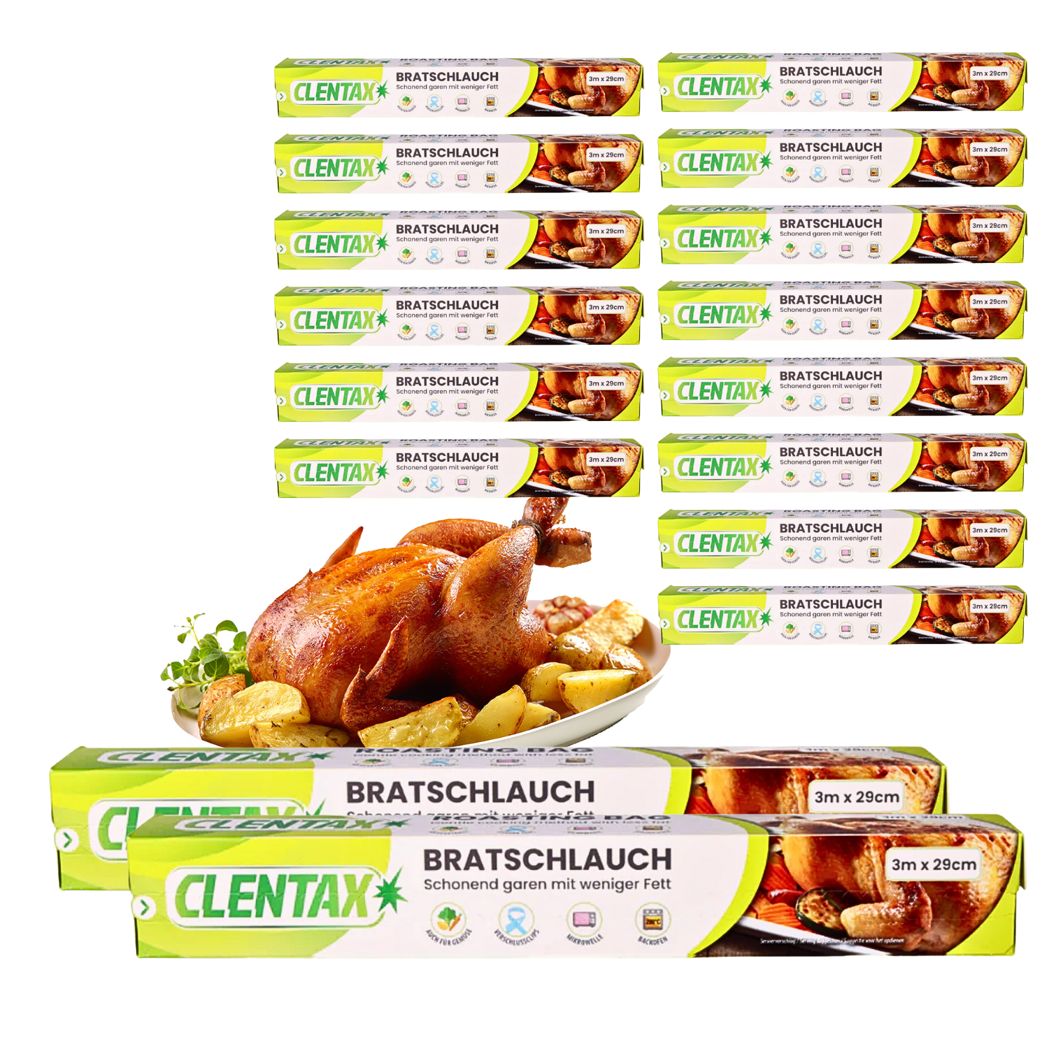 CLENTAX Bratschlauch 3m x 20 Stk - Vorteilspack – Dailyshop24.de