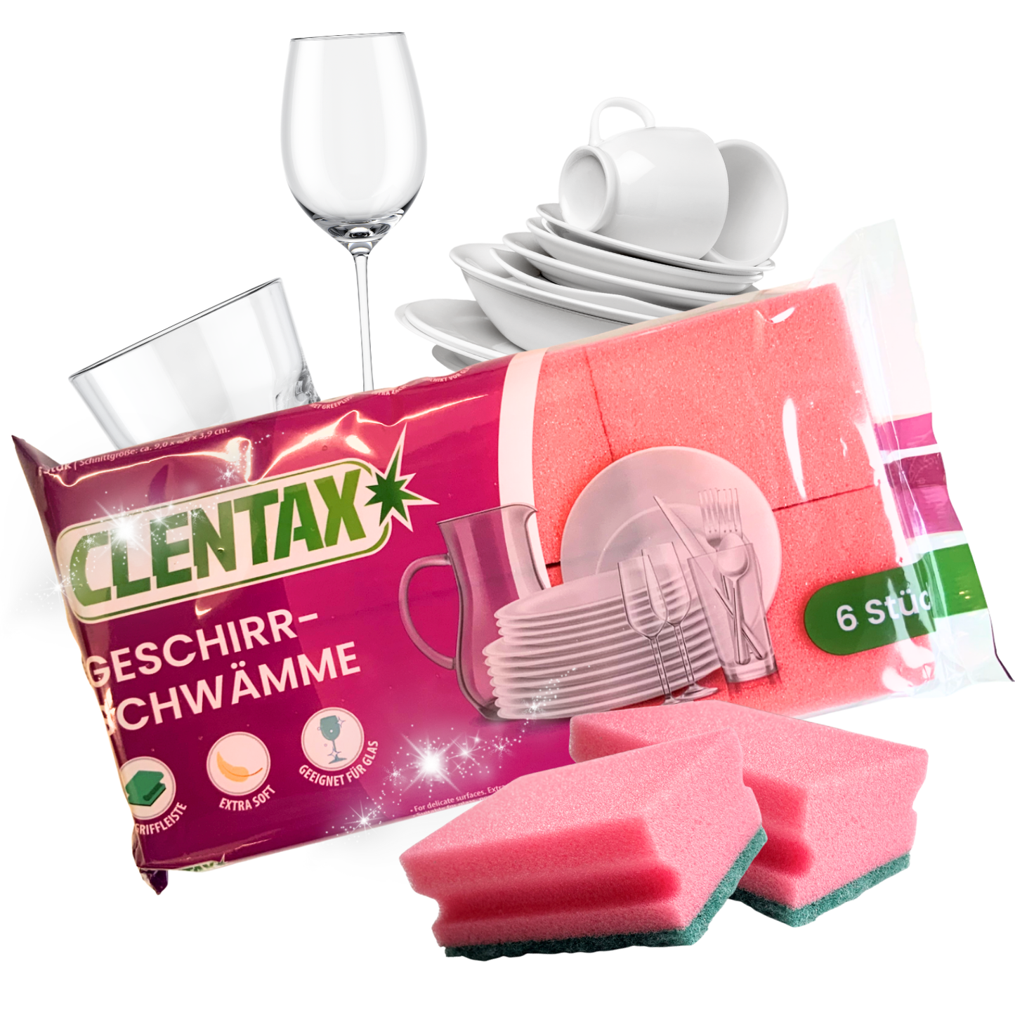 CLENTAX Geschirrschwämme 6 St