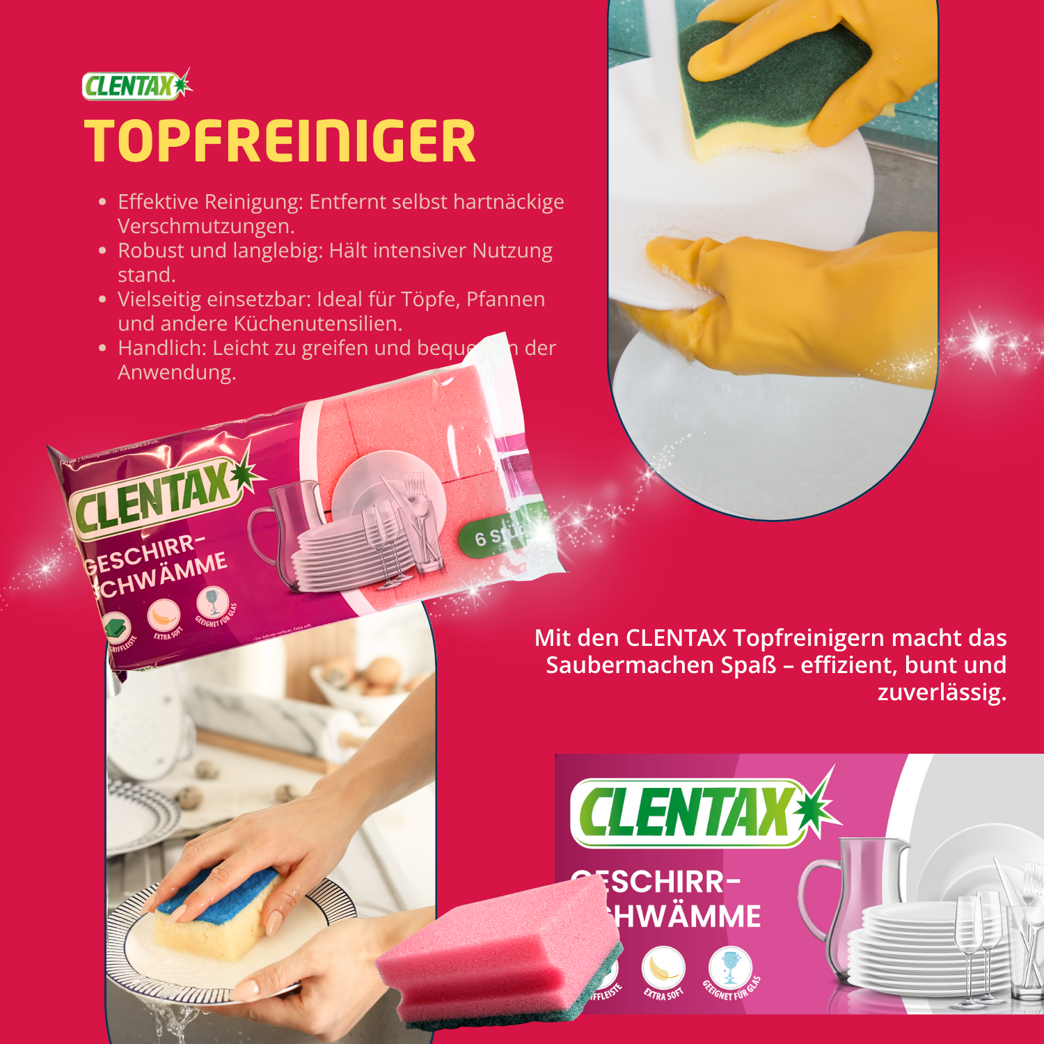 CLENTAX Geschirrschwämme 6 St