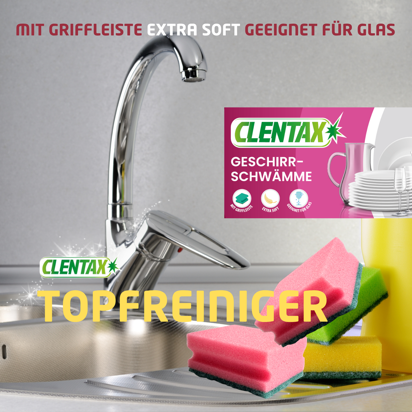 CLENTAX Geschirrschwämme 6er PK - 22er VPE