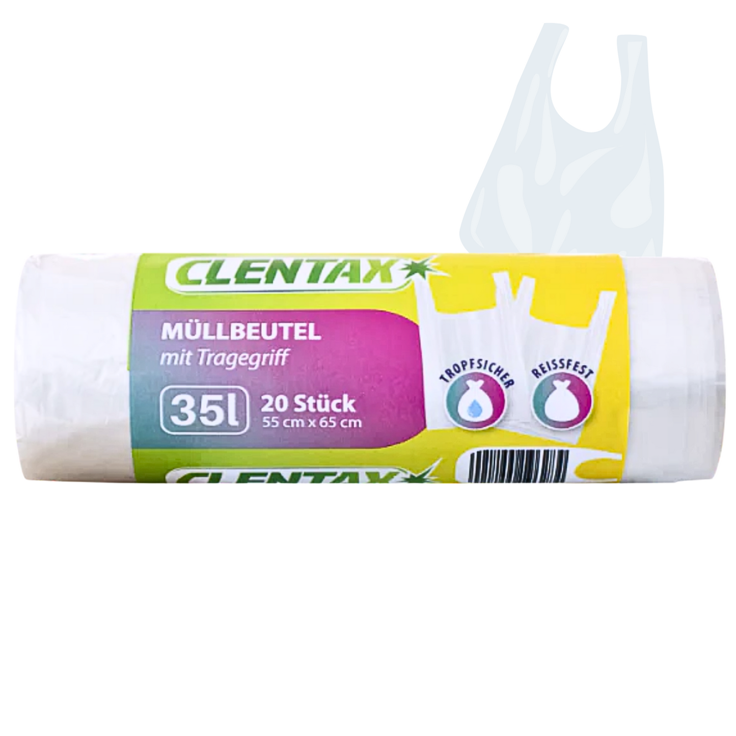 CLENTAX Müllbeutel 35L mit Tragegriff 20 St Reissfest Tropfsicher