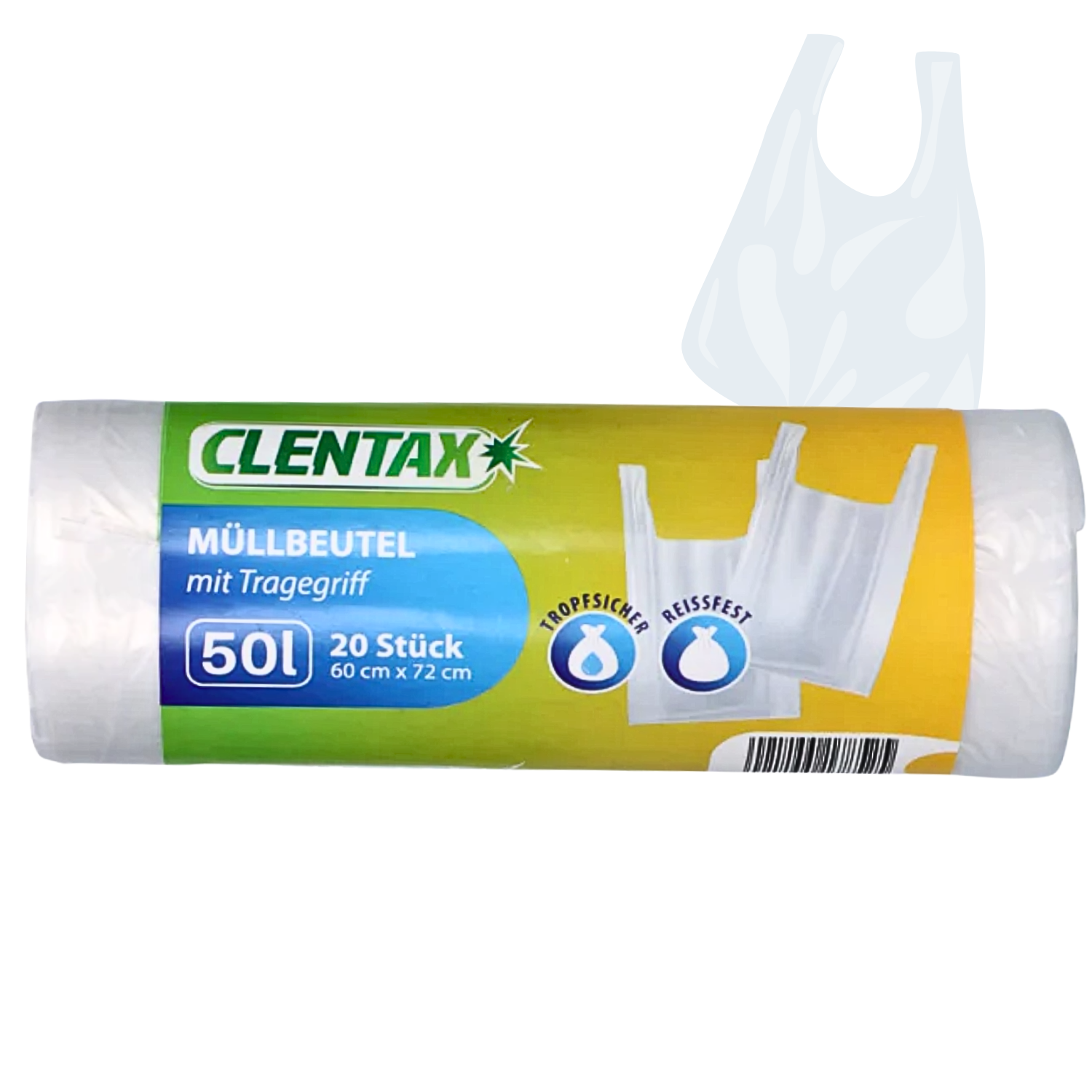CLENTAX Müllbeutel 50L mit Tragegriff 20 St