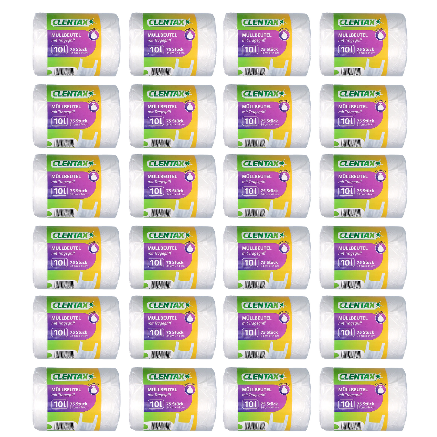 CLENTAX Müllbeutel 10L mit Tragegriff 24 x 75 St