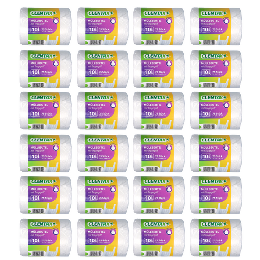 CLENTAX Müllbeutel 10L mit Tragegriff 24 x 75 St