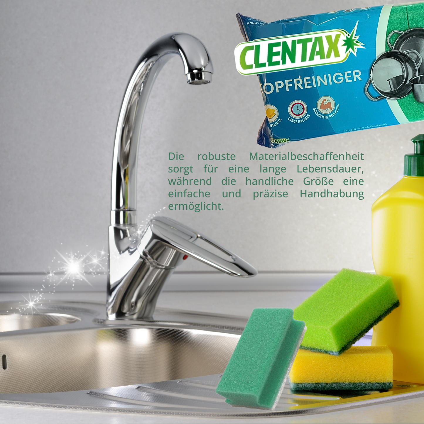 CLENTAX Topfreiniger 6 Stk (mit Griffleiste)