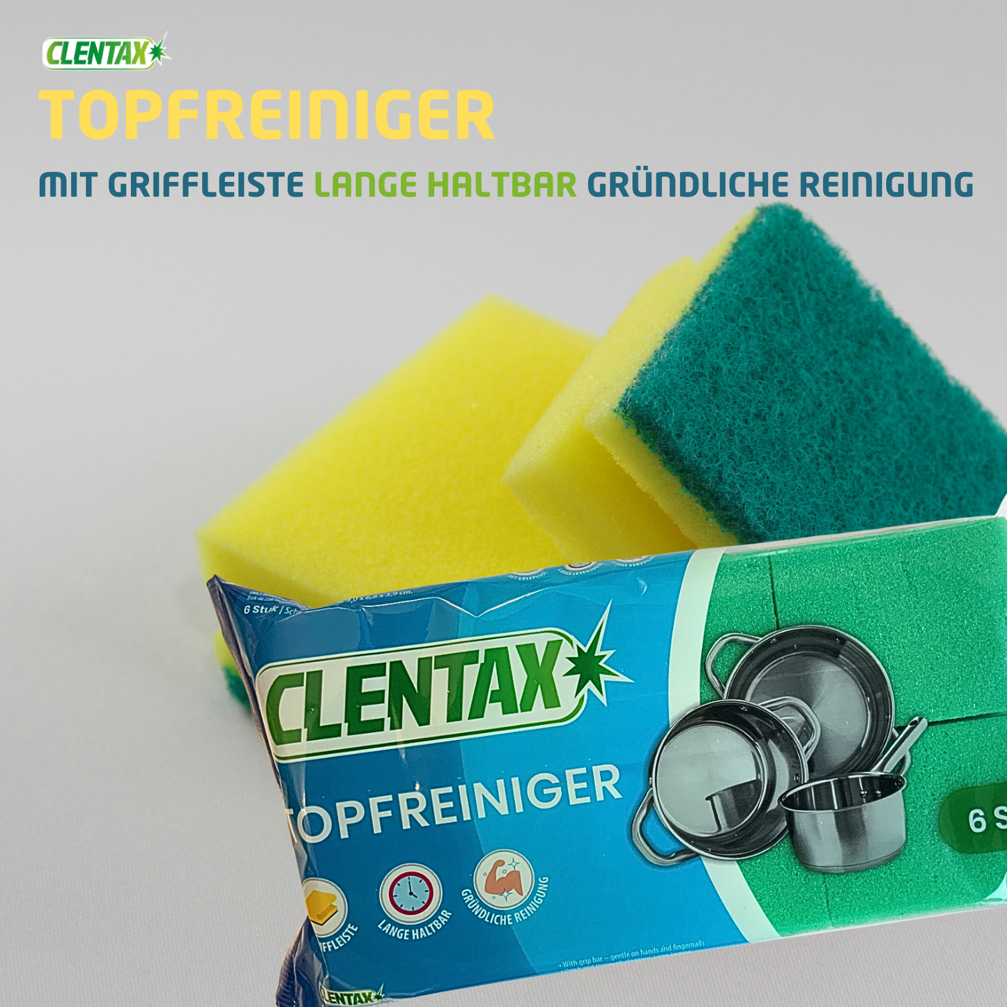 CLENTAX Topfreiniger 6 Stk (mit Griffleiste)