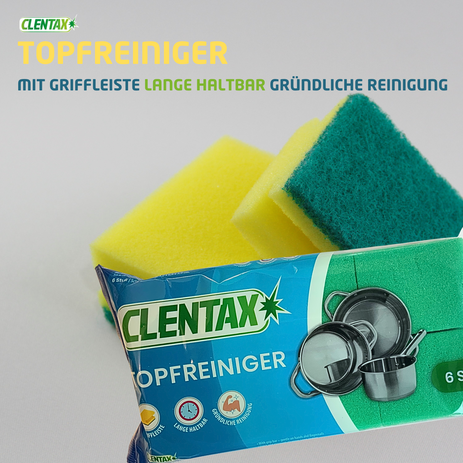 CLENTAX Topfreiniger 6 Stk (mit Griffleiste)