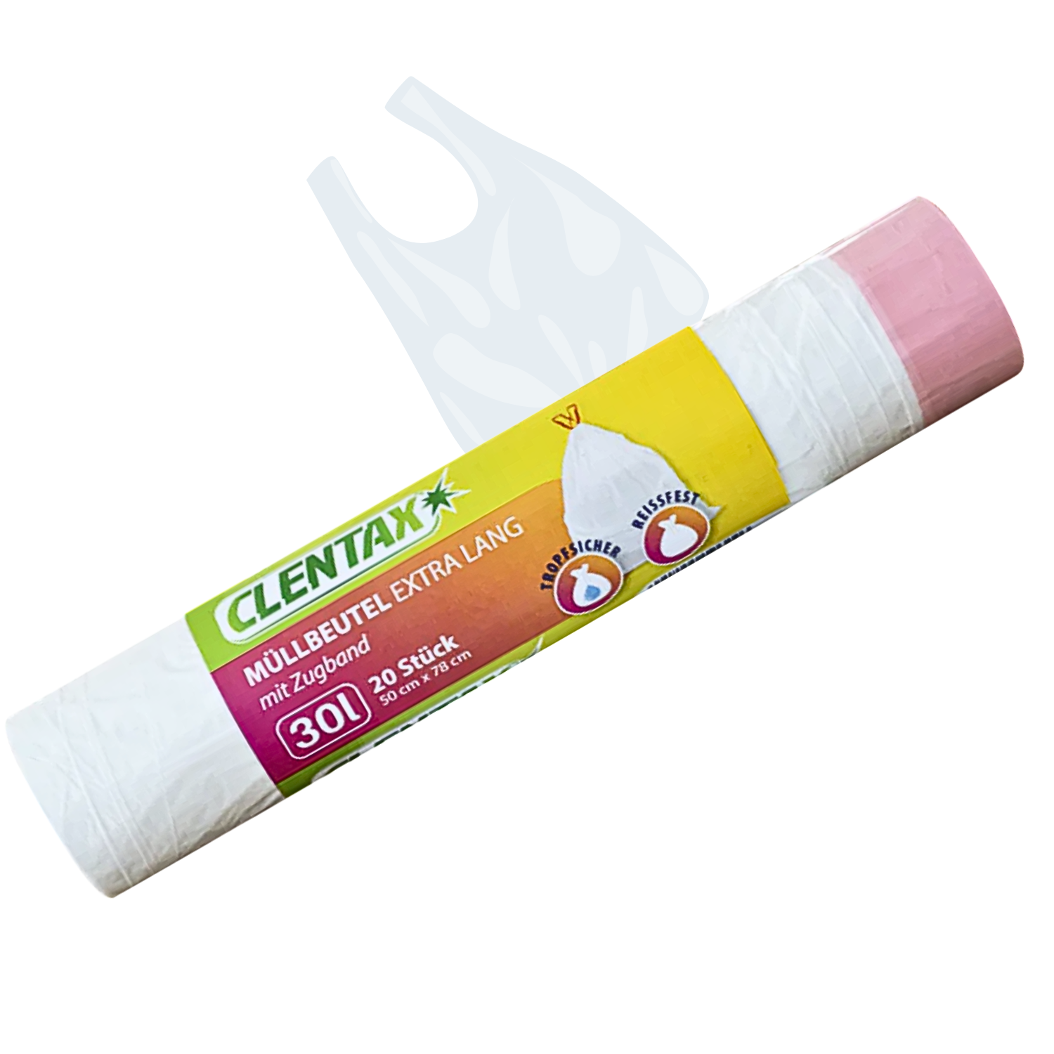 CLENTAX Müllbeutel 30L mit Zugband 20 St Extra Lang - Reissfest Tropfischer