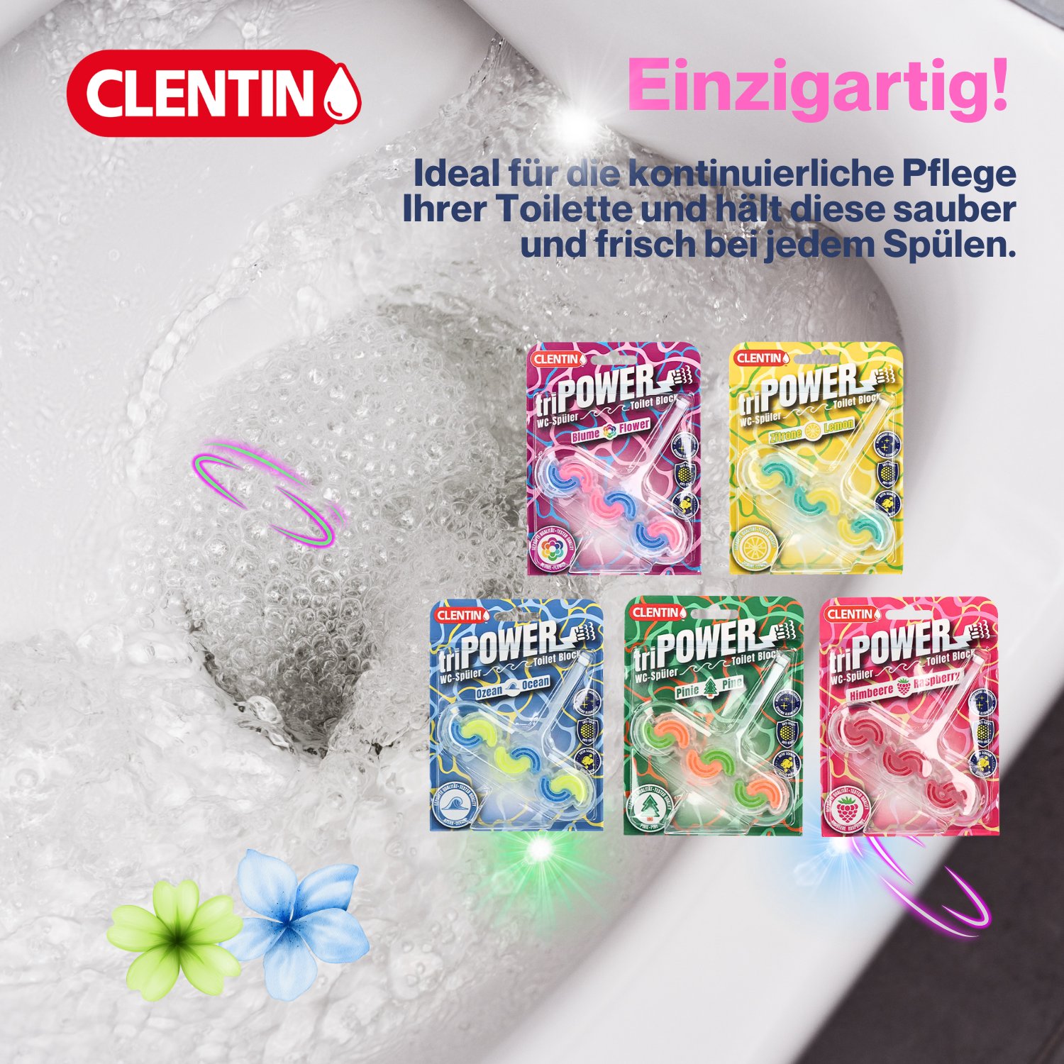 CLENTIN TRI-POWER Duftspüler 12 St x 45g - Zitrone