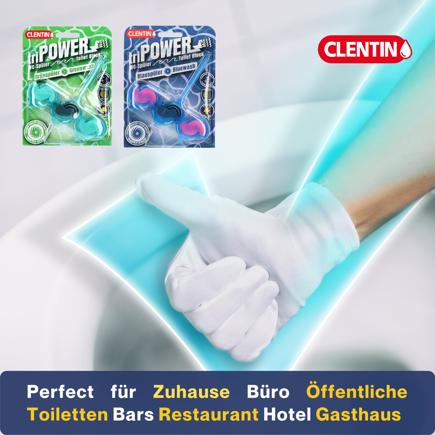 CLENTIN WC Stein Duftspüler 11 St x 45g - Grün / Anti Kalk WC Reiniger