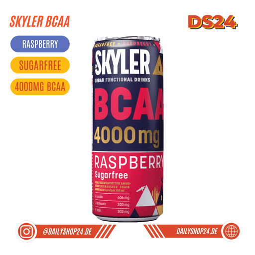 skyler bcaa drink raspberry flavor sugarfree sportgetränk ohne zucker mit wichtigen aminosäuren für optimales training und den perfekten muskelaufbau