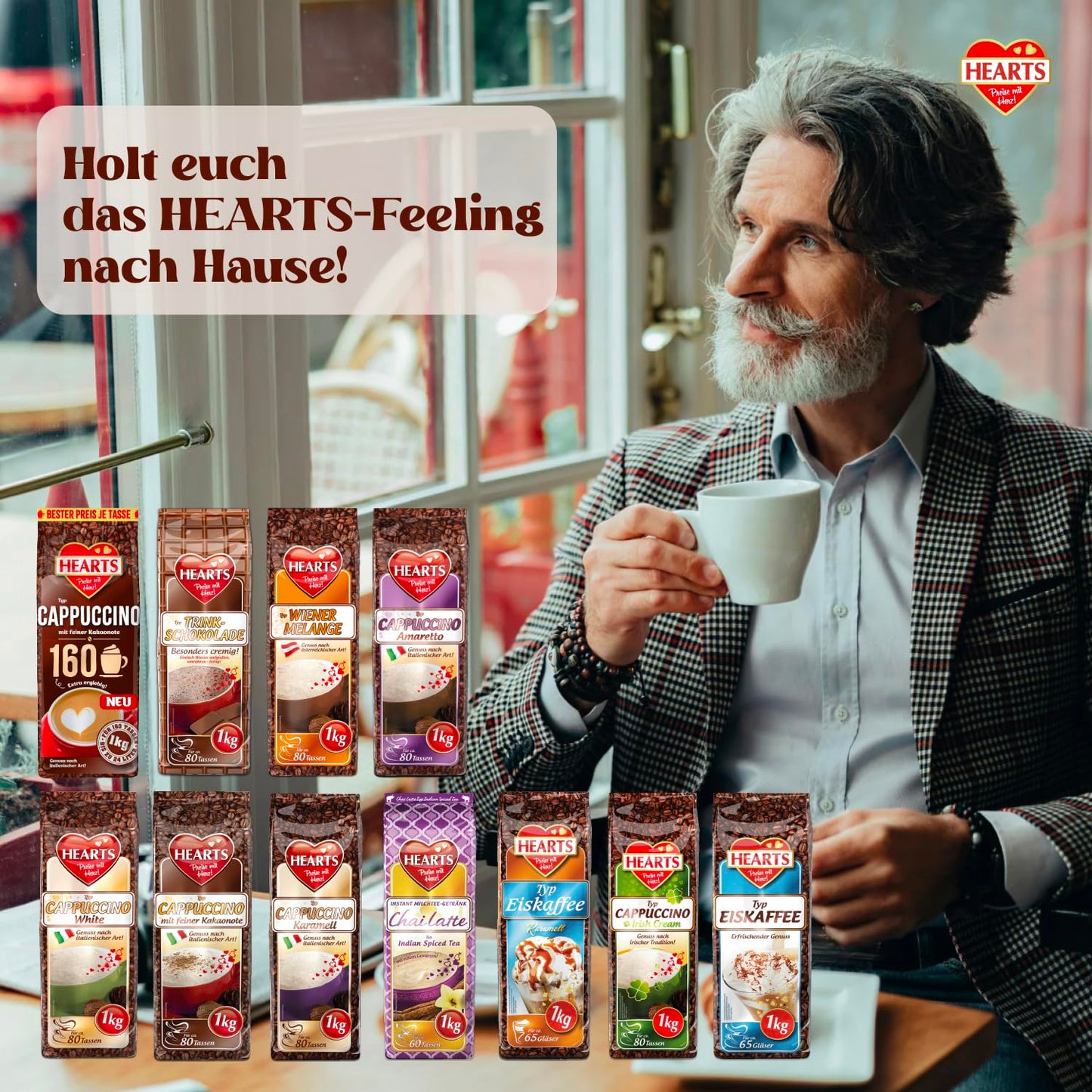 HEARTS Cappuccino White 10 x 1kg
