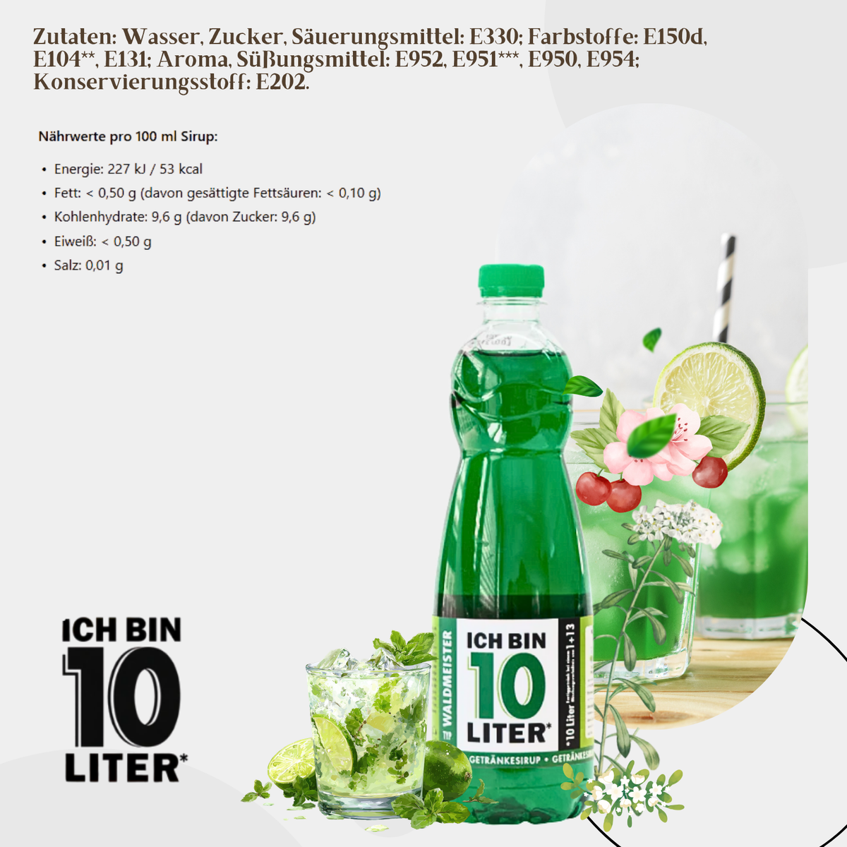 ICH BIN 10 LITER Waldmeister Sirup 1 x 0,7l