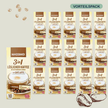 MASSIMO Alle Sorte - Vorteilspack MASSIMO 3in1 Café Latte 16 x 125g