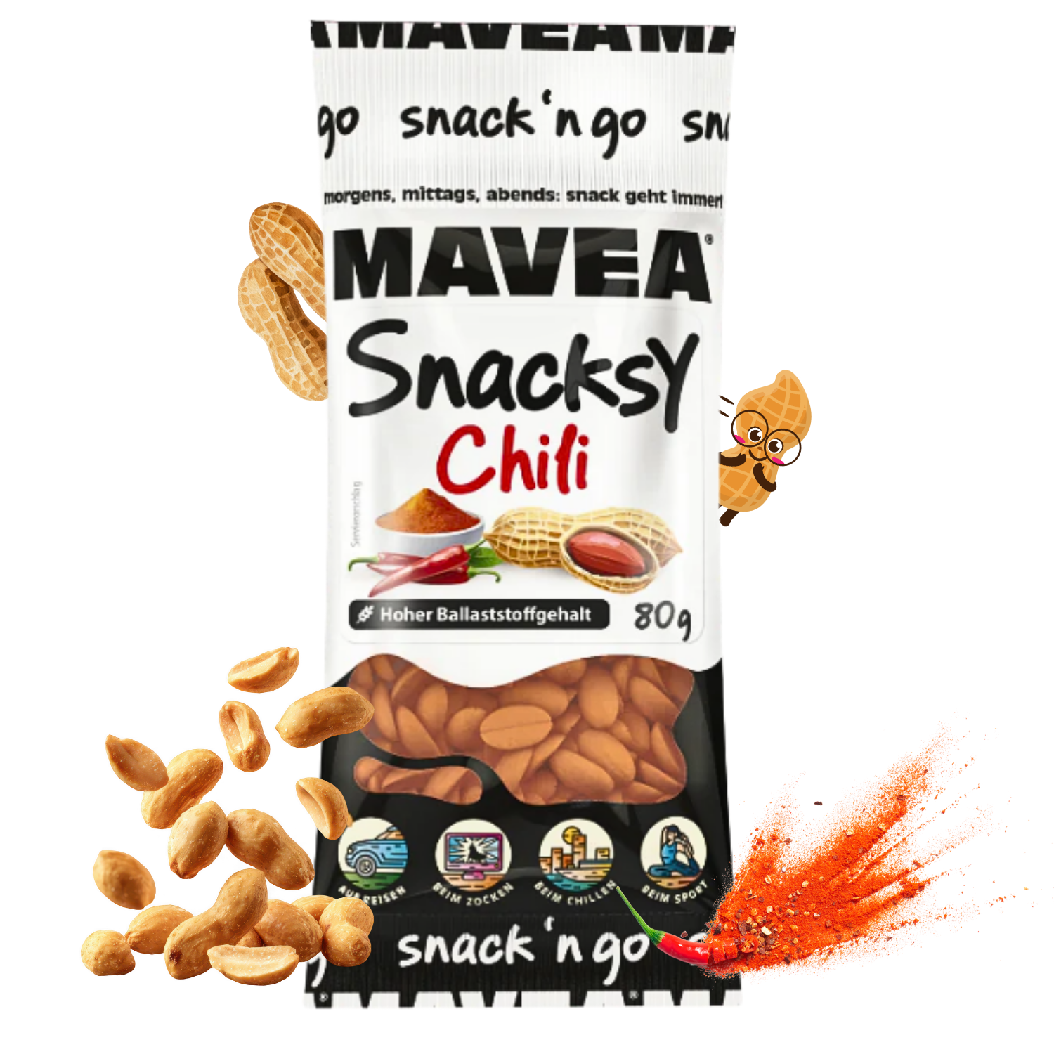 MAVEA Erdnüsse mit Chili 80g