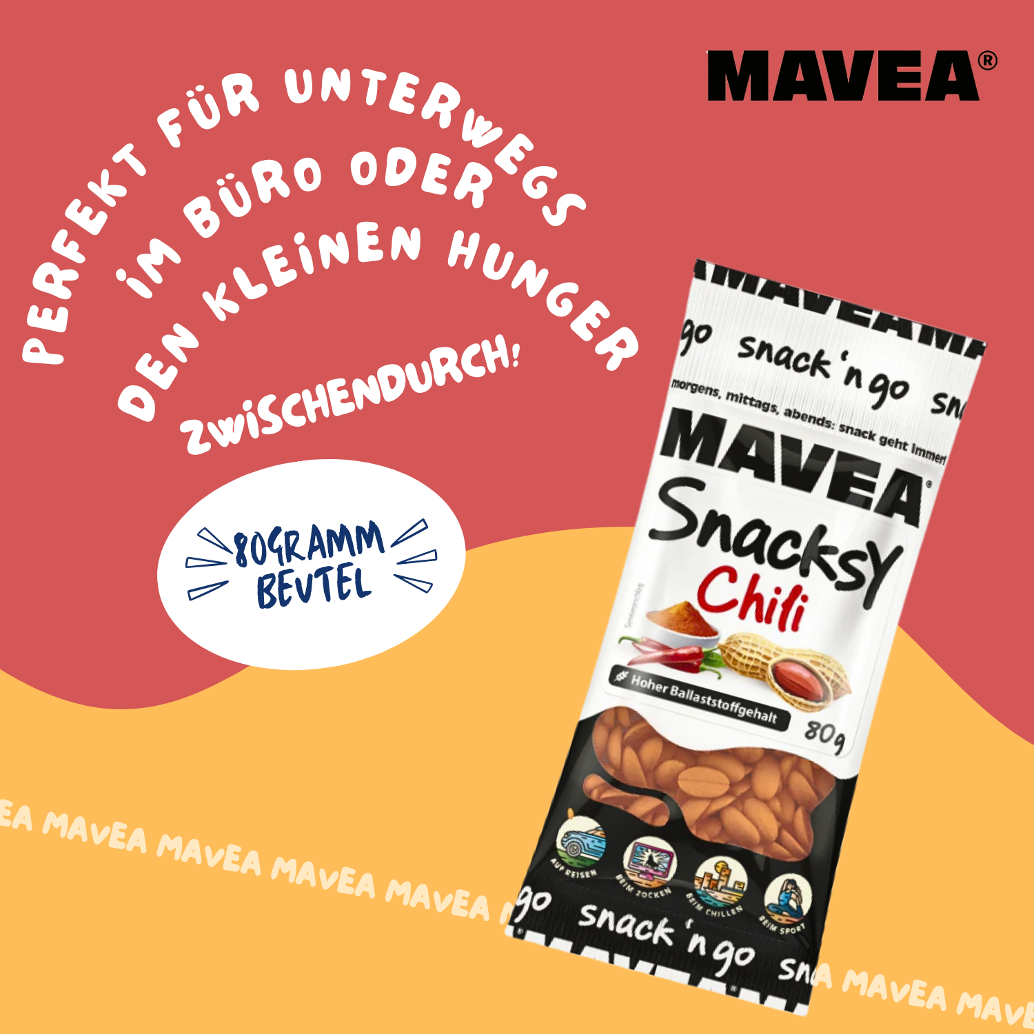 MAVEA Erdnüsse mit Chili im Teigmantel 24 x 80g