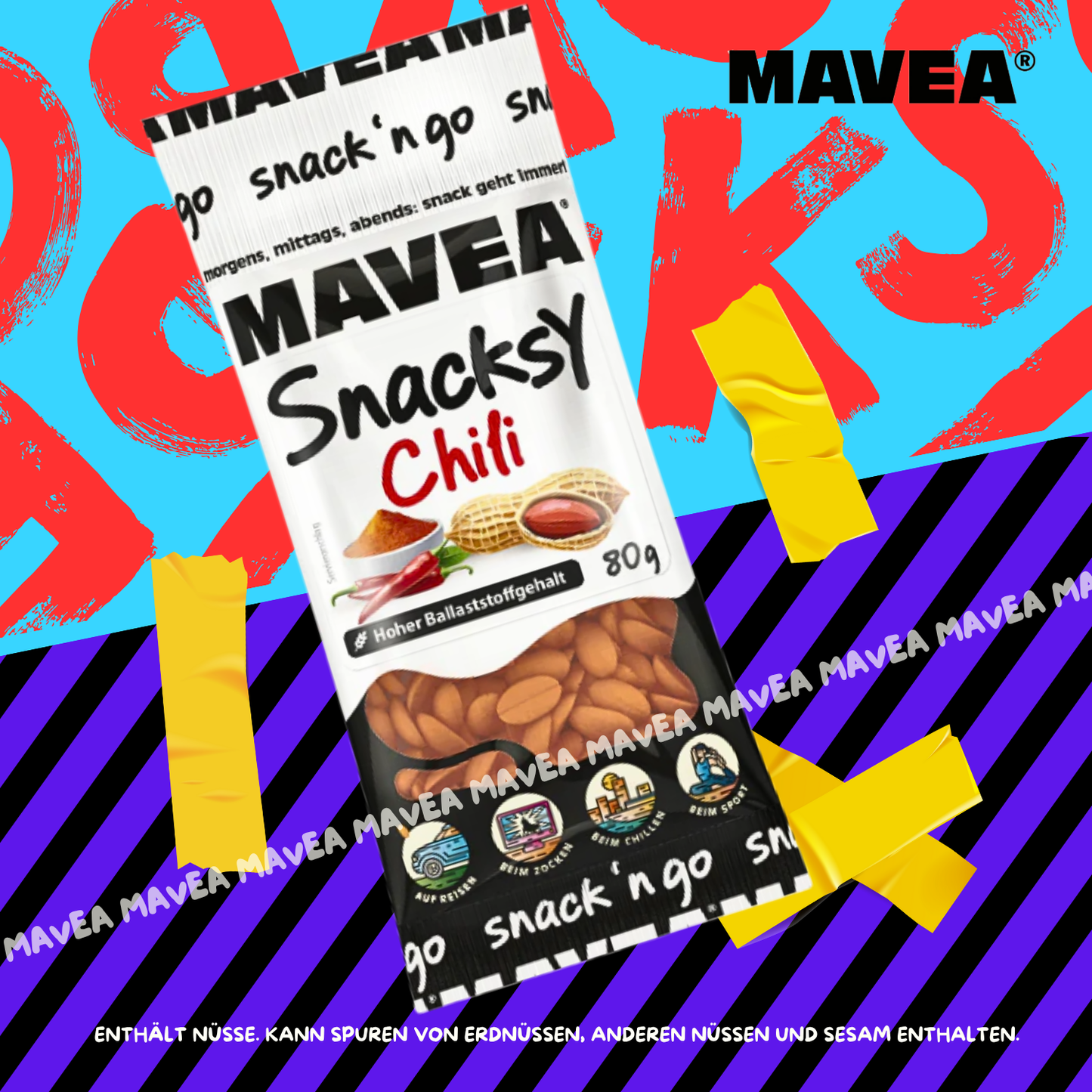 MAVEA Erdnüsse mit Chili 80g
