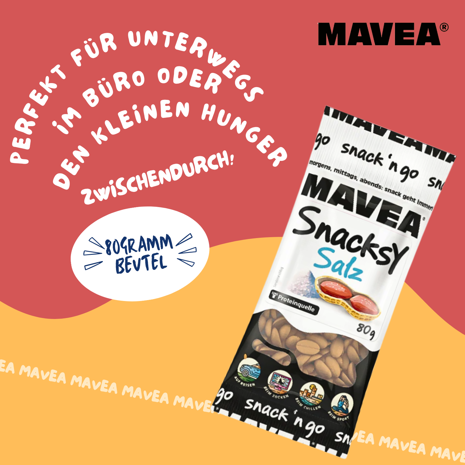 MAVEA Erdnüsse schonend geröstet und fein gesalzen 80g