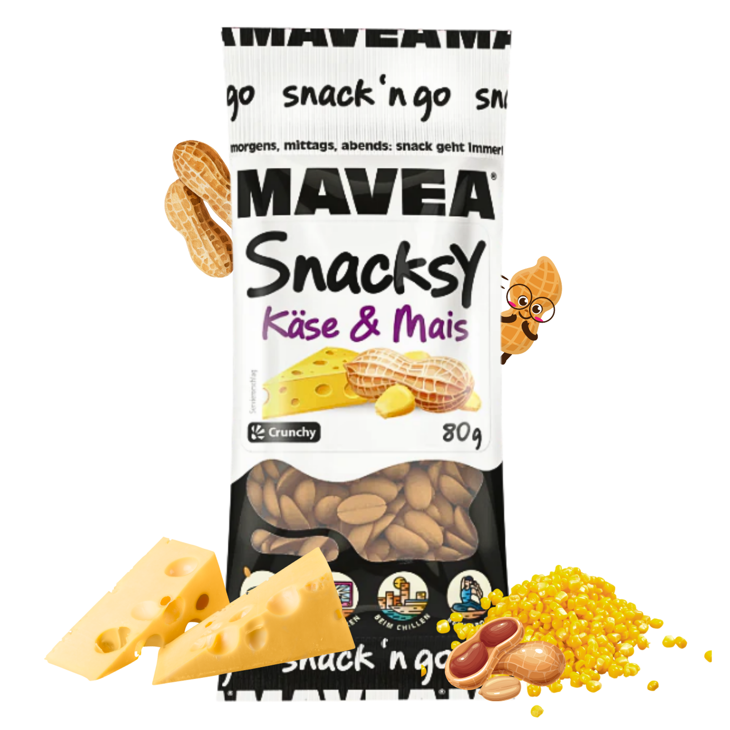 MAVEA Erdnüsse Mais Käse Mix 80g