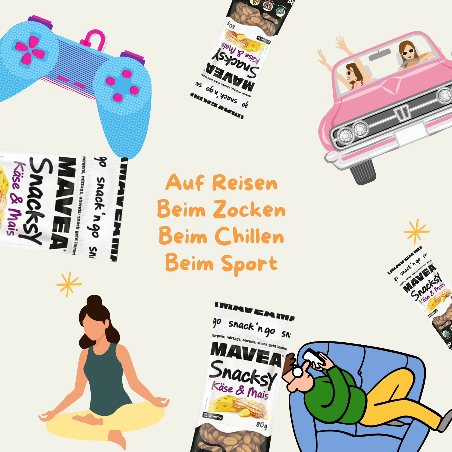 MAVEA Erdnüsse Mais Käse Mix 80g