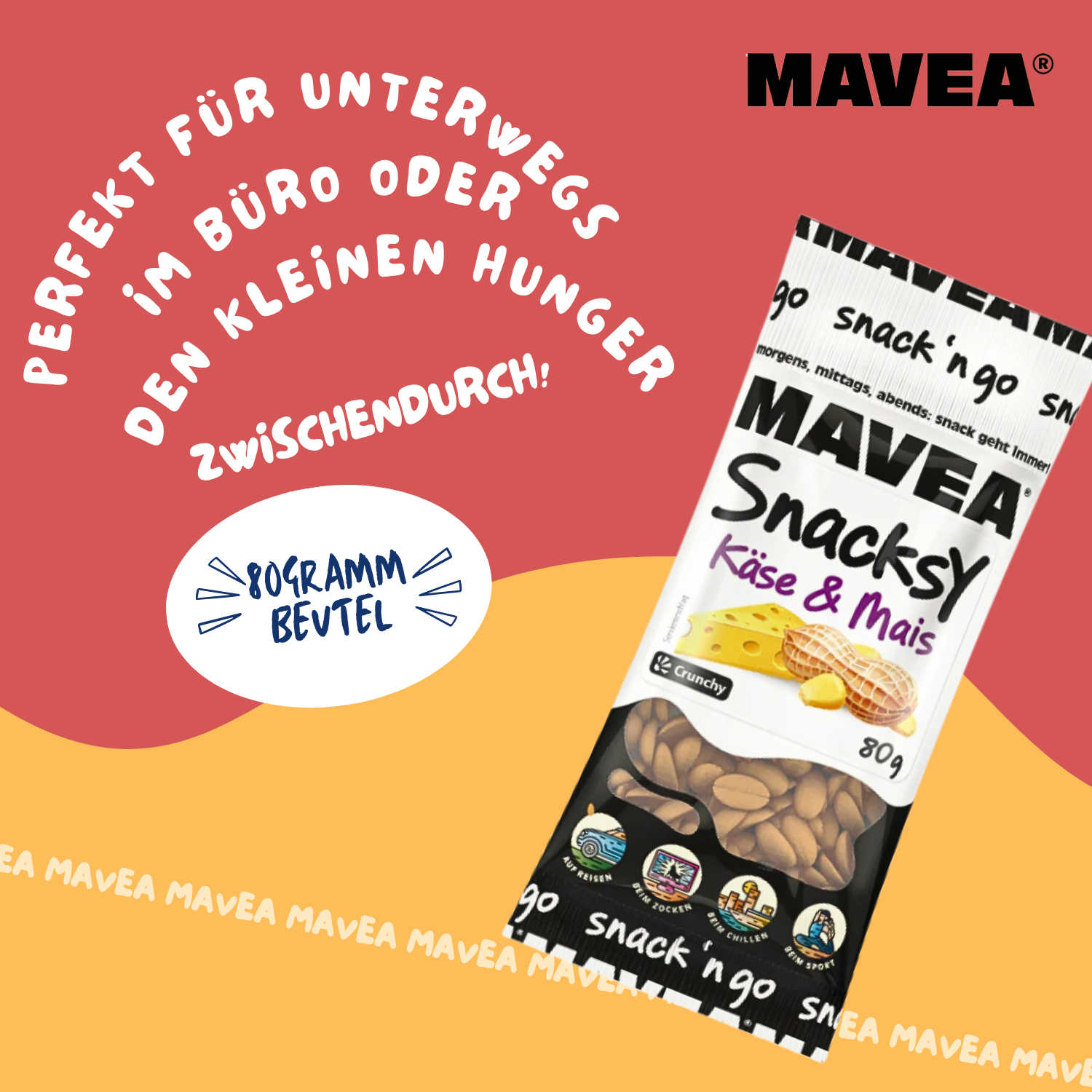 MAVEA Erdnüsse Mais Käse Mix 80g