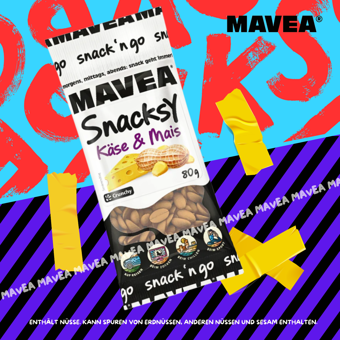 MAVEA Erdnüsse Mais Käse Mix 24 x 80g