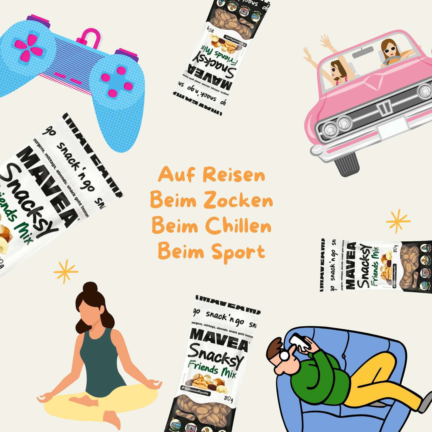 MAVEA Rosinen und Nüsse gemischt 24 x 80g