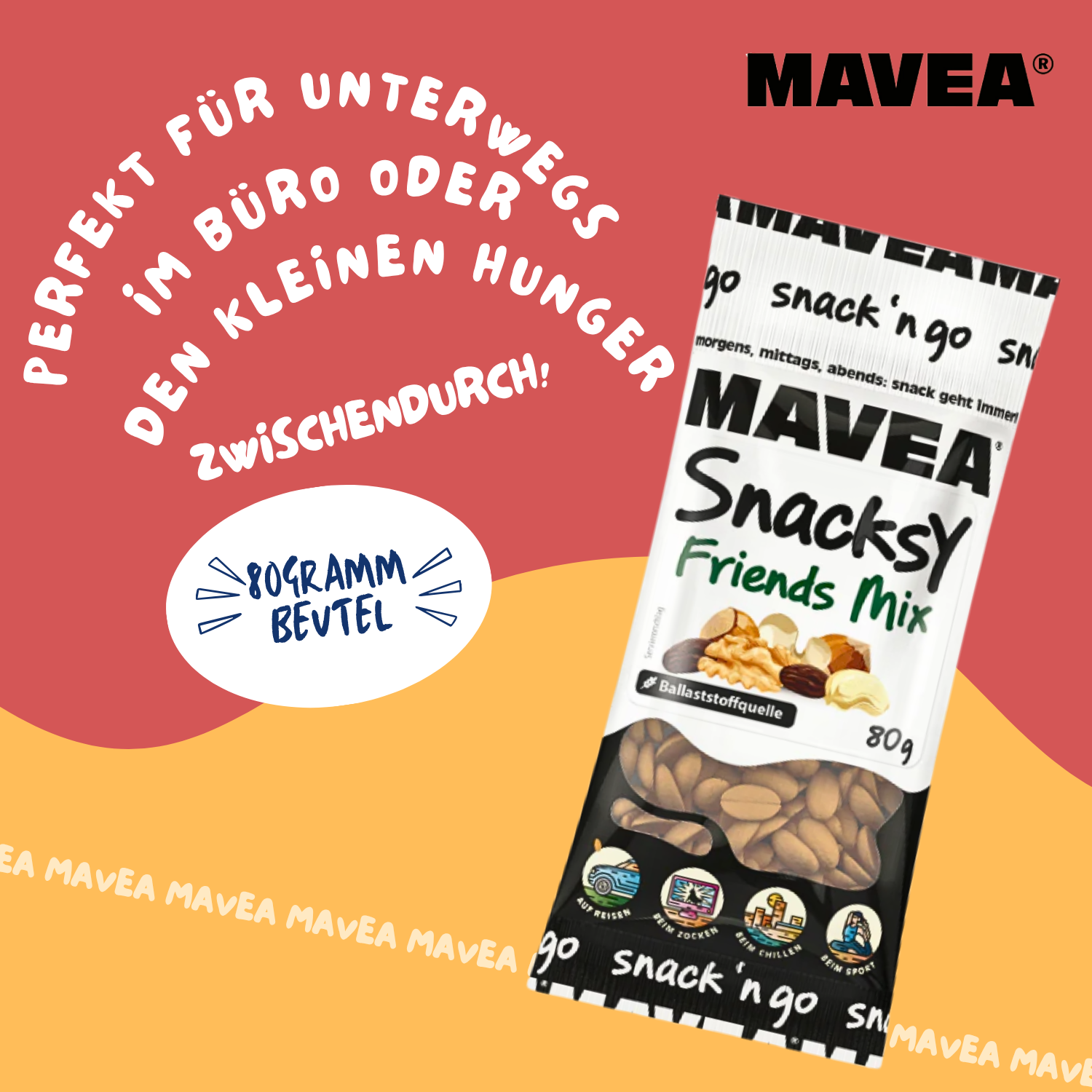 MAVEA Rosinen und Nüsse gemischt 80g