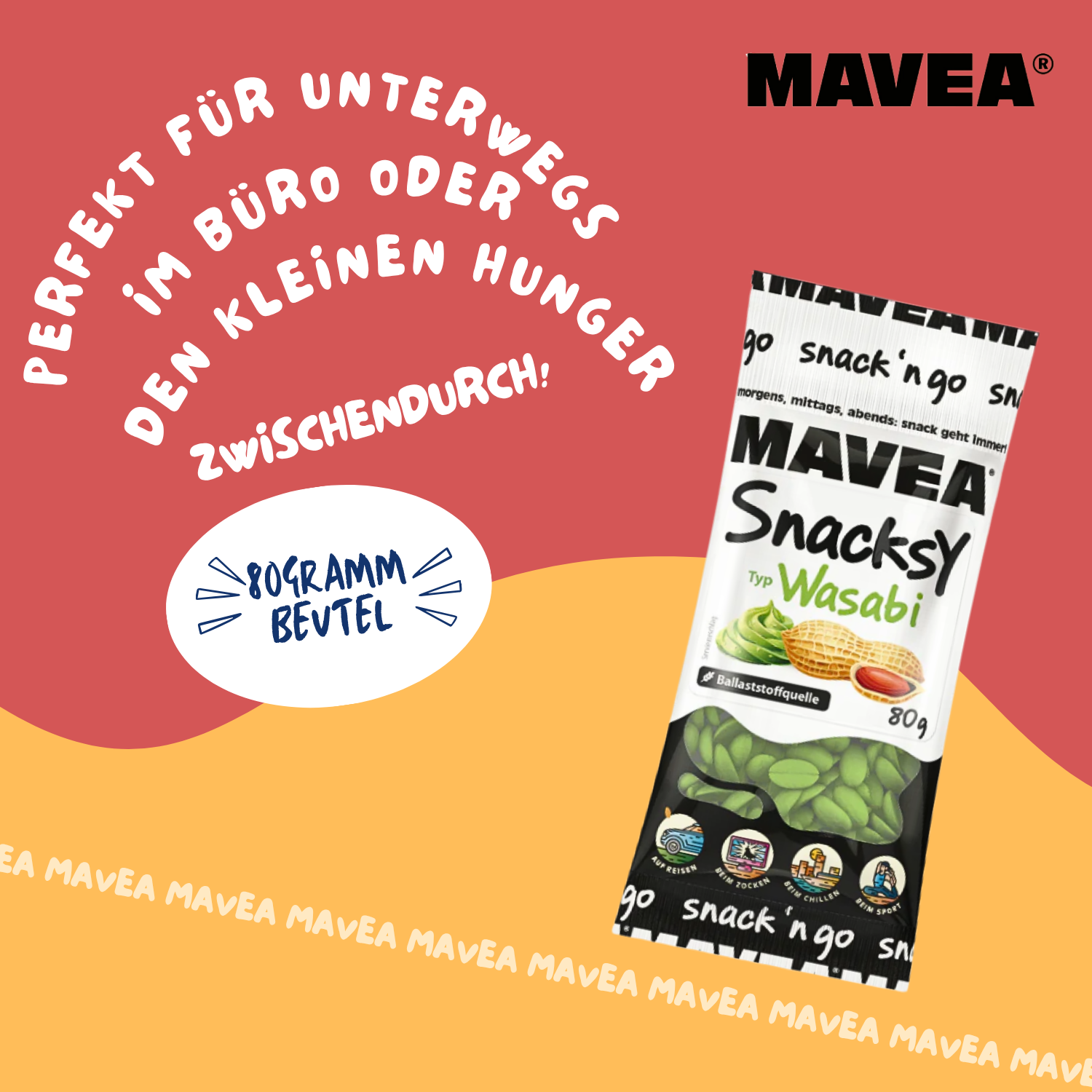 MAVEA umhüllte Erdnüsse Wasabi 24 x 80g