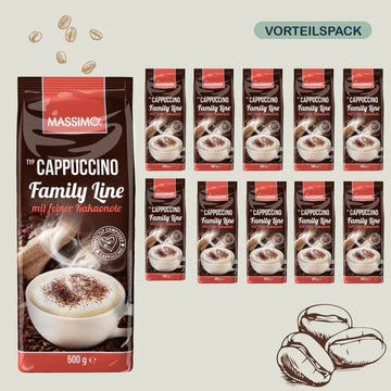 MASSIMO Alle Sorte - Vorteilspack MASSIMO Cappuccino mit feiner Kakaonote 10 x 500g