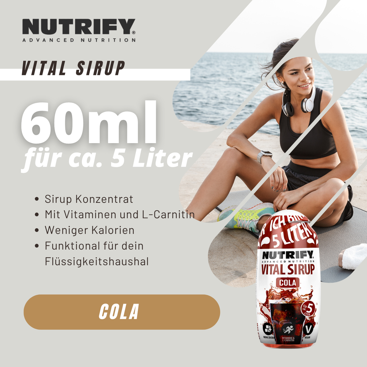 NUTRIFY Vital Sirup Cola 6 x 65ml